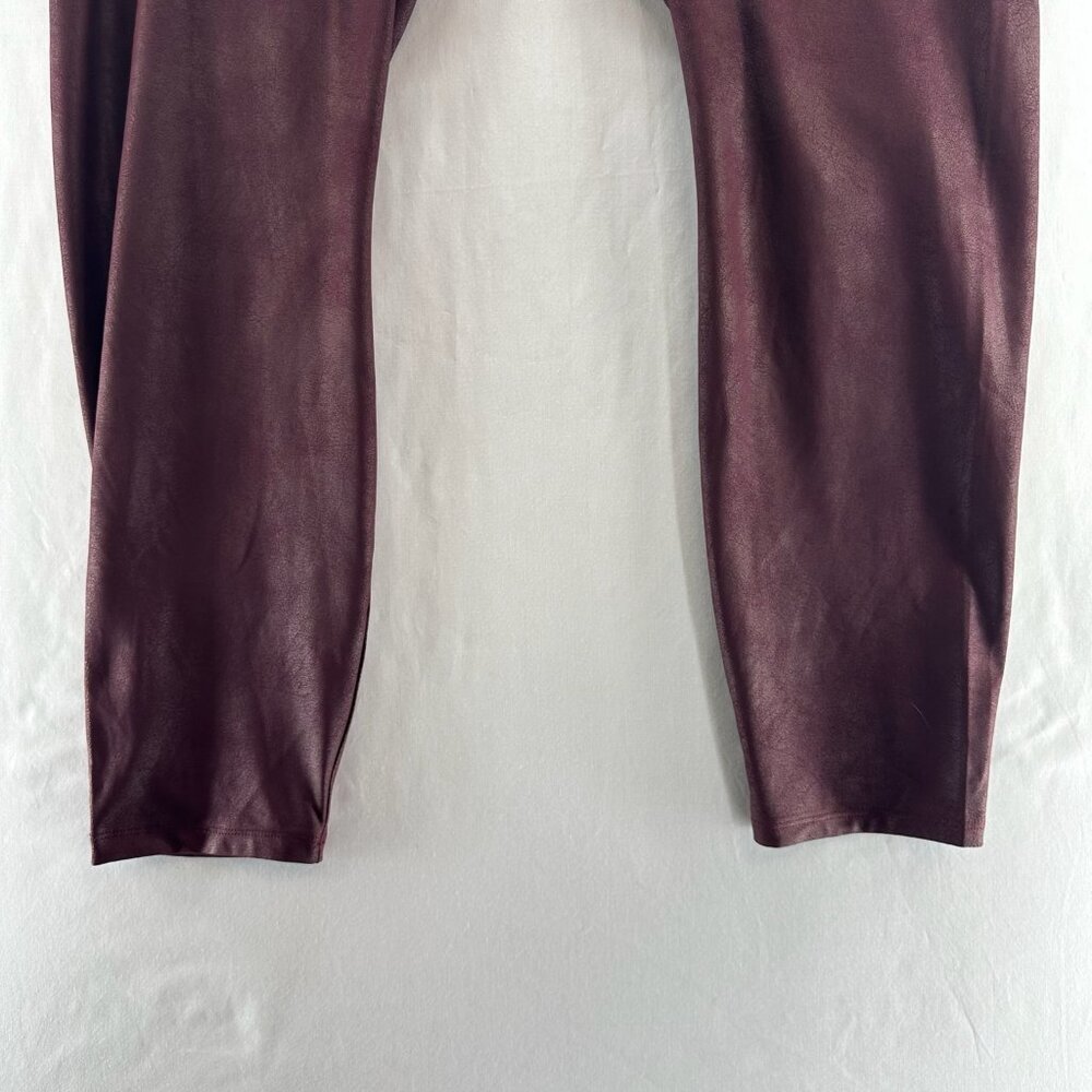 Simply Vera Vera Wang Faux Leather High Rise Leggings Size 2X Stretch Coated Red - Picture 4 of 8